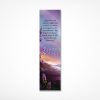 Bookmark with detail of Blood Solace artwork showing mountains under the auroras. Please see product description for quote from book.