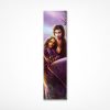 Bookmark with detail from Blood Solace artwork showing Lio holding Cassia under auroras