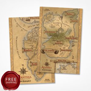 Map prints of Tenebra and the Empire with free shipping